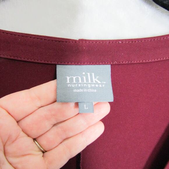 Milk Nursingwear Dress Womens Large Red Nursing Breastfeeding Front Flap - Picture 6 of 12